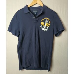 Polo Jeans Co. Anchor Graphic Polo Shirt Casual‎ Short Sleeve Size Medium